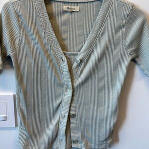 Light blue Madewell lightweight sweater set size xs